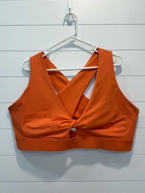 Fabletics Orange Crisscross Twist Sports Bra